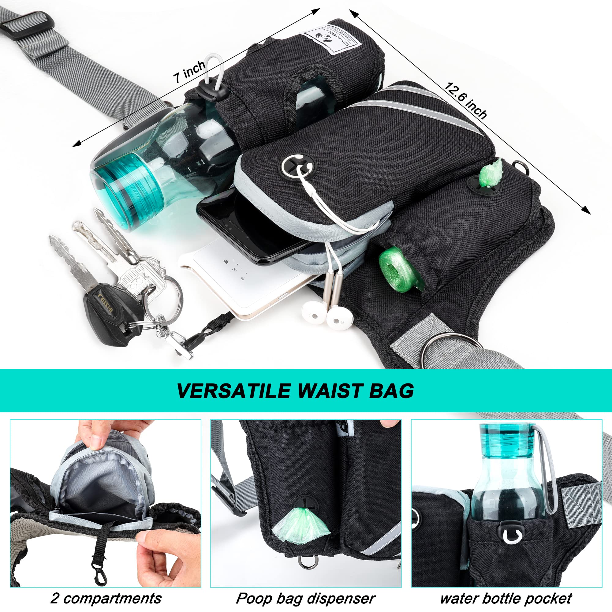 SHINE HAI 72-inch reach provides roomy stride for dogs of varying sizes.