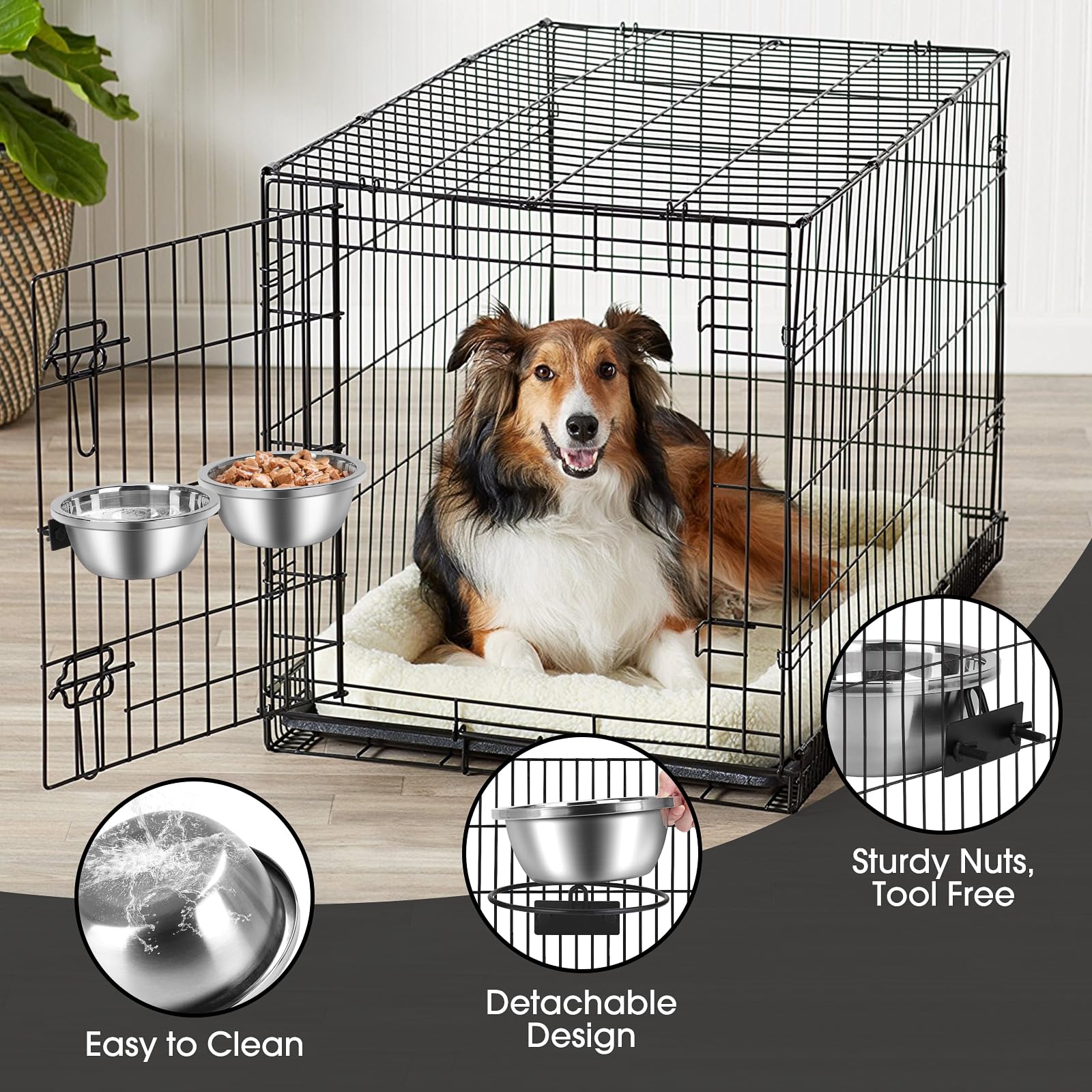 ShineMe adjustable height hanging bowl supports dog comfort during meals