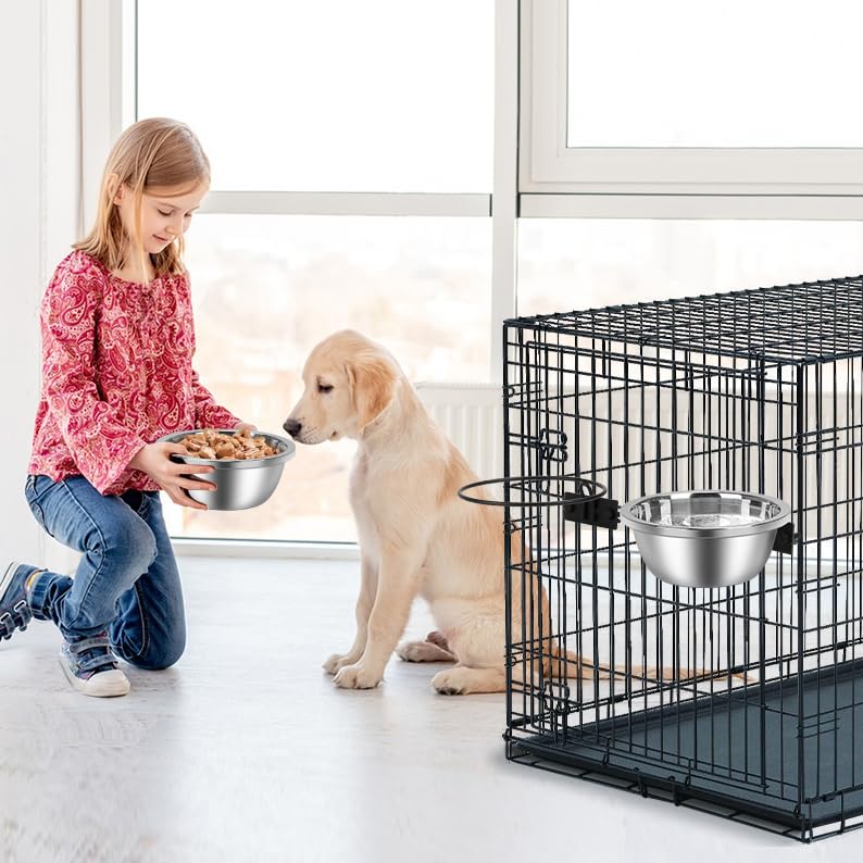 ShineMe stainless steel kennel bowl closeup showing durability