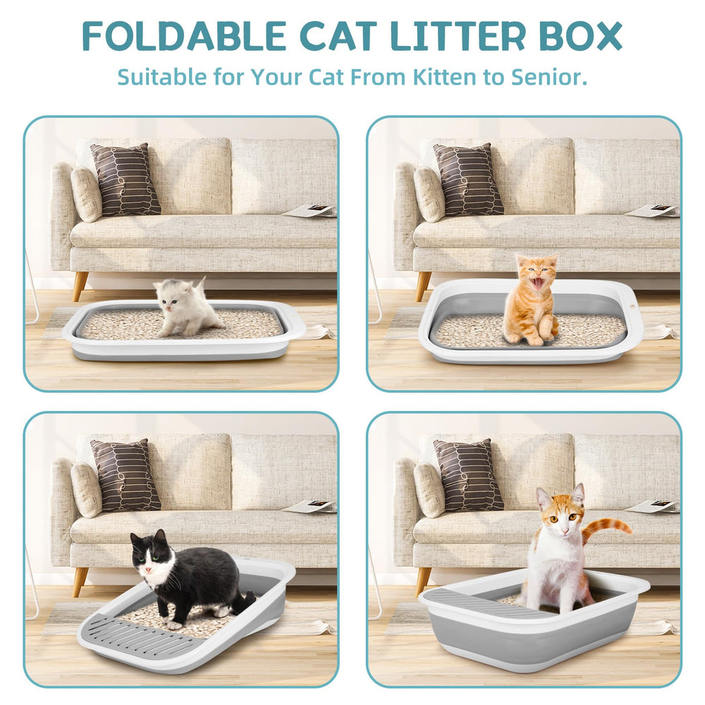 ShineMe anti-splashing waterproof cat potty reduces spills during use.