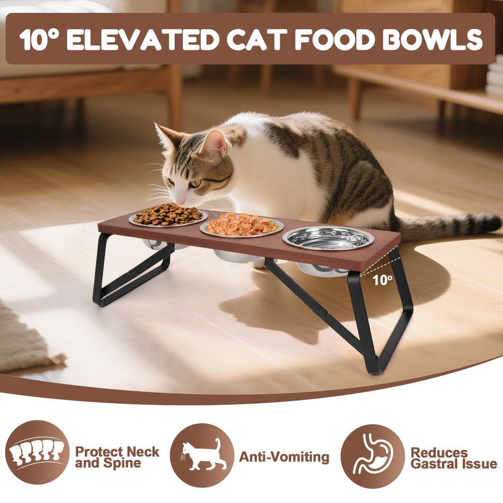 ShineMe elevated bowls prevent tipping and keep meals centered during use