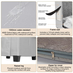 SHINEBBYS Foldable design dog house enables quick setup and easy storage.