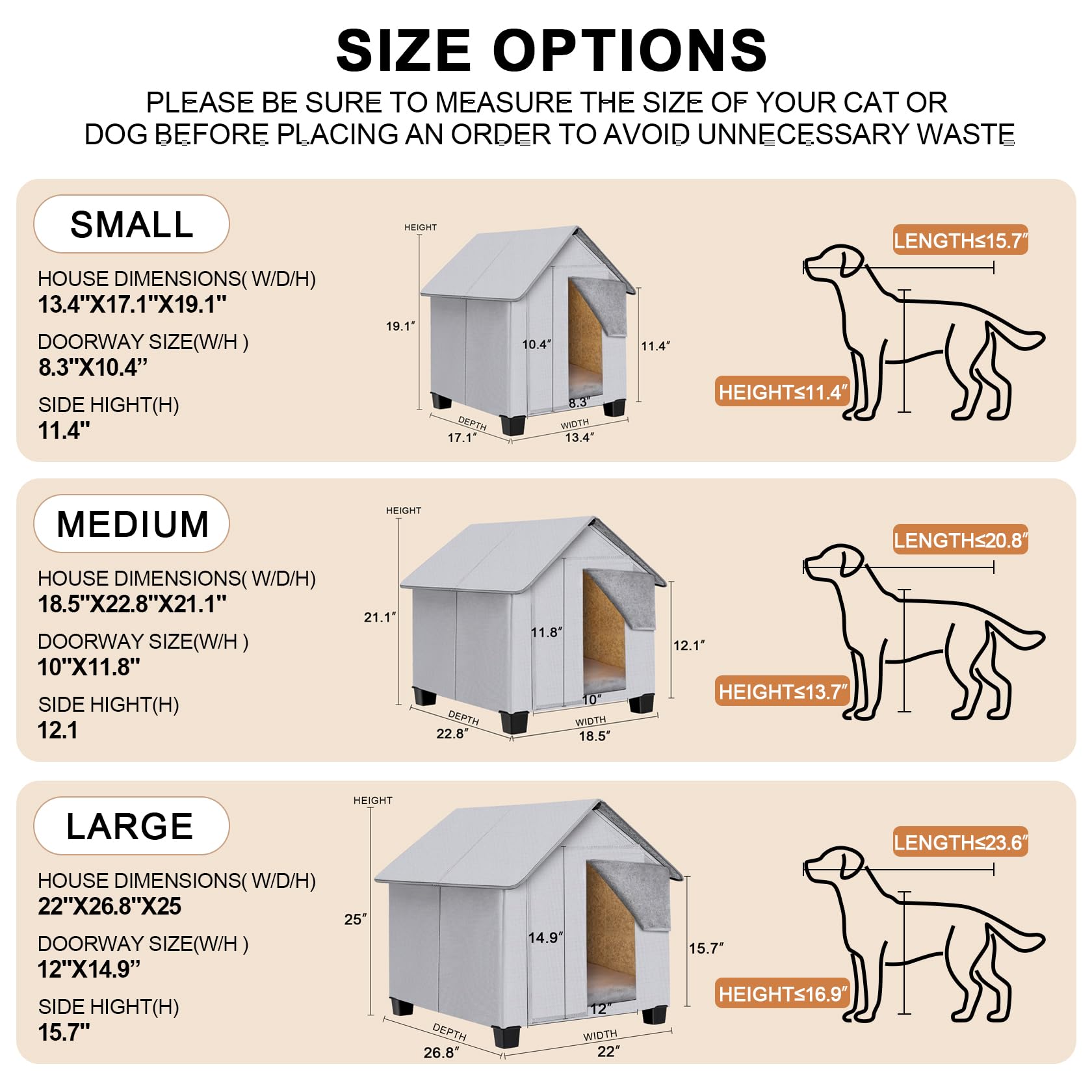 SHINEBBYS Outdoor Dog House removable plush mat adds cozy warmth and comfort.