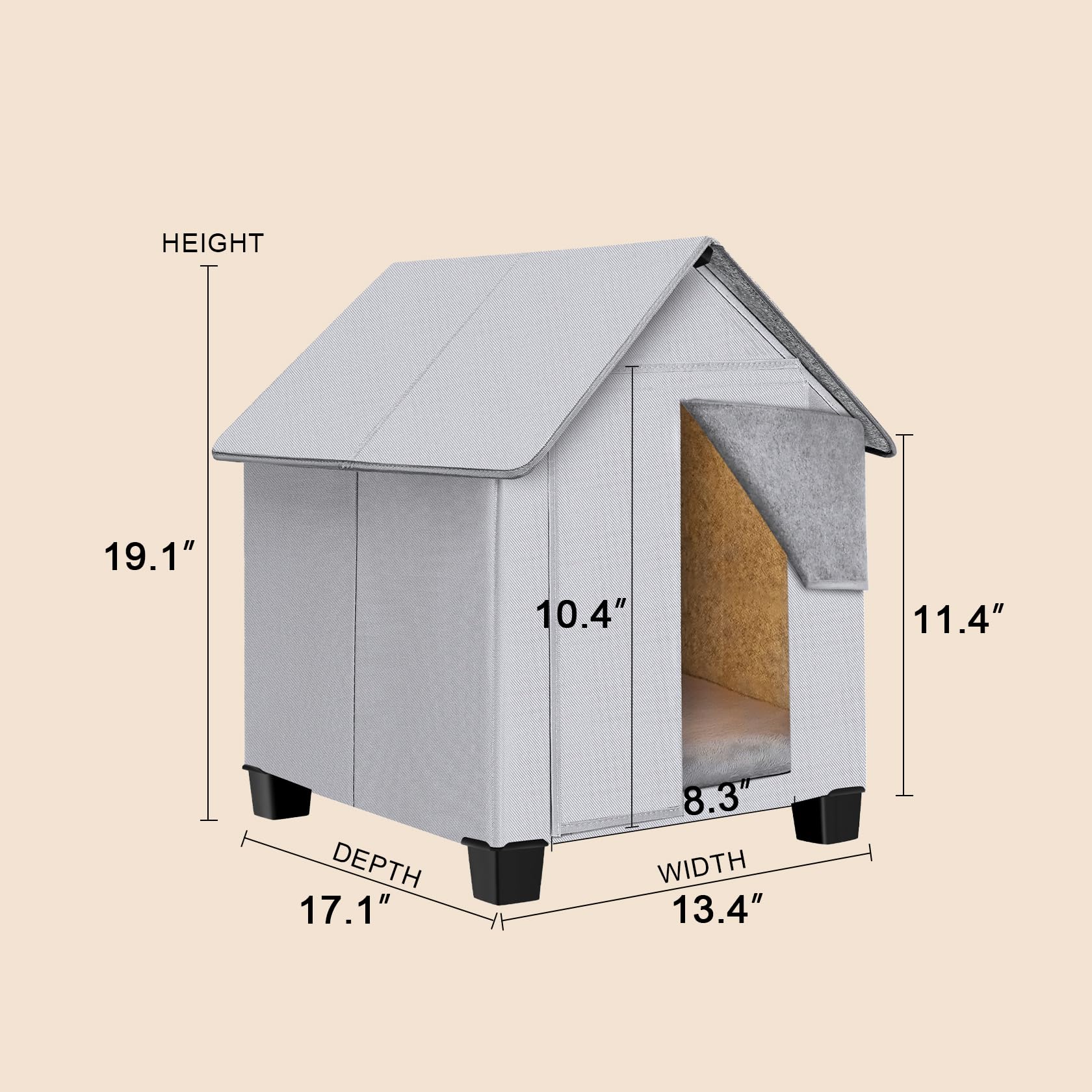 SHINEBBYS Outdoor Dog House size guide helps you pick the right fit.
