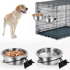 ShineMe crate bowl heavy-duty 2-pack 56oz protects floors and supports large dogs