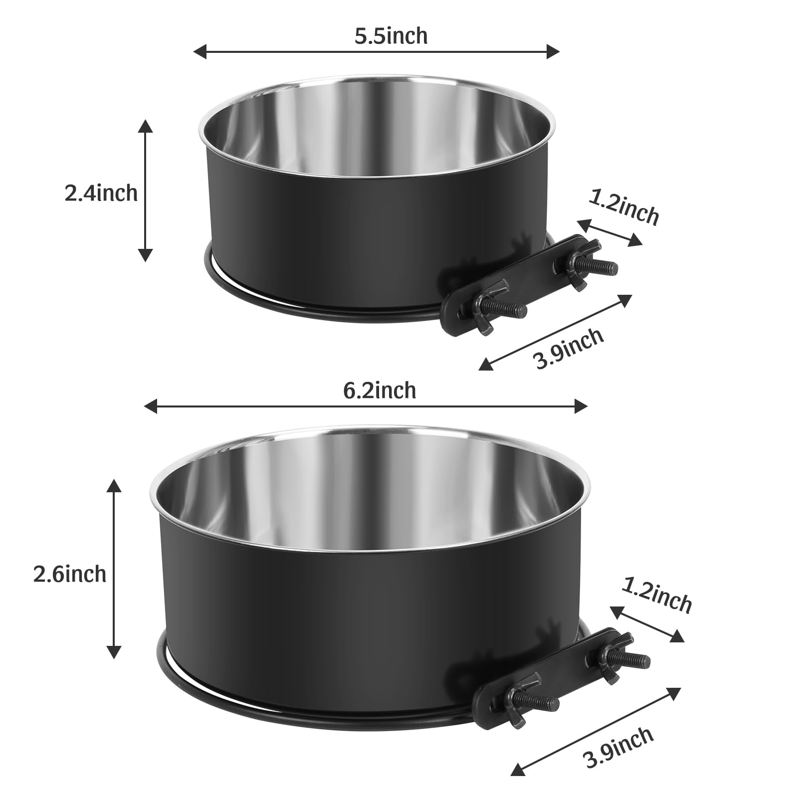 ShineMe crate bowl mounted on cage bars shows secure, spill-free feeding