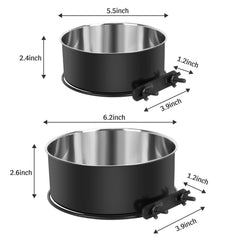 ShineMe crate bowl mounted on cage bars shows secure, spill-free feeding
