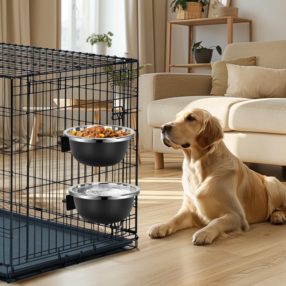 ShineMe durable stainless-steel bowls for kennels