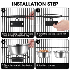 ShineMe hanging dog bowl with bracket installs securely