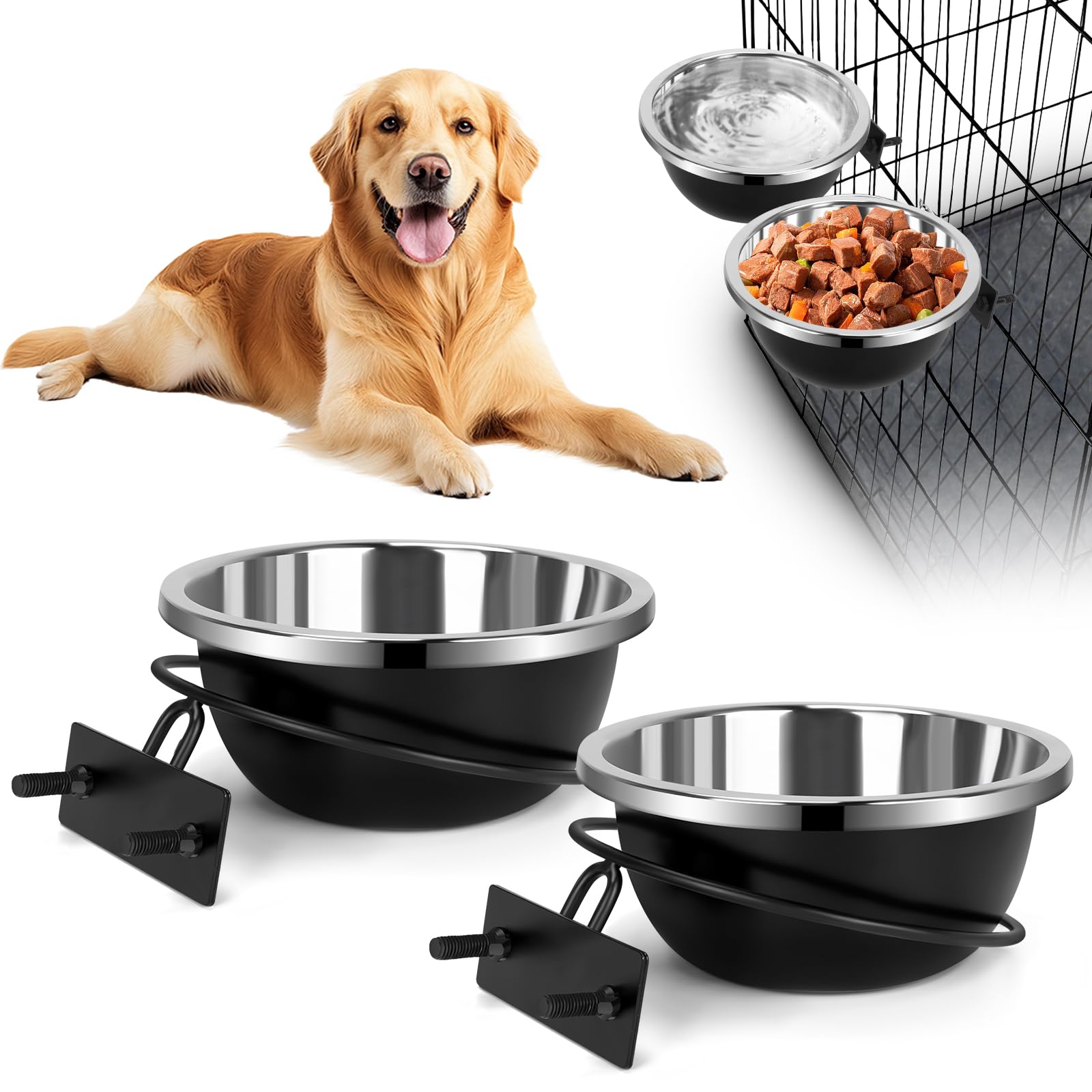 ShineMe kennel-bowl fit in bracket-system for tidy setups