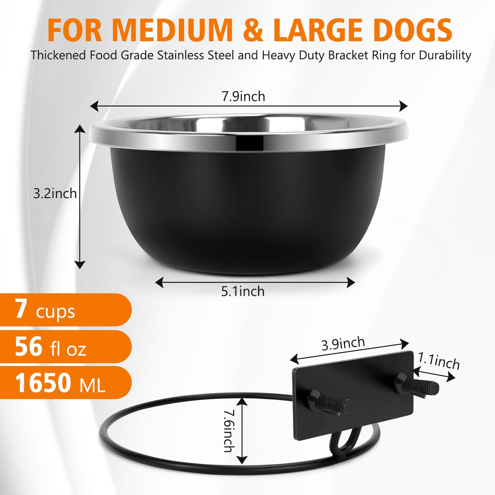 ShineMe removable stainless steel bowls for quick refills and cleaning