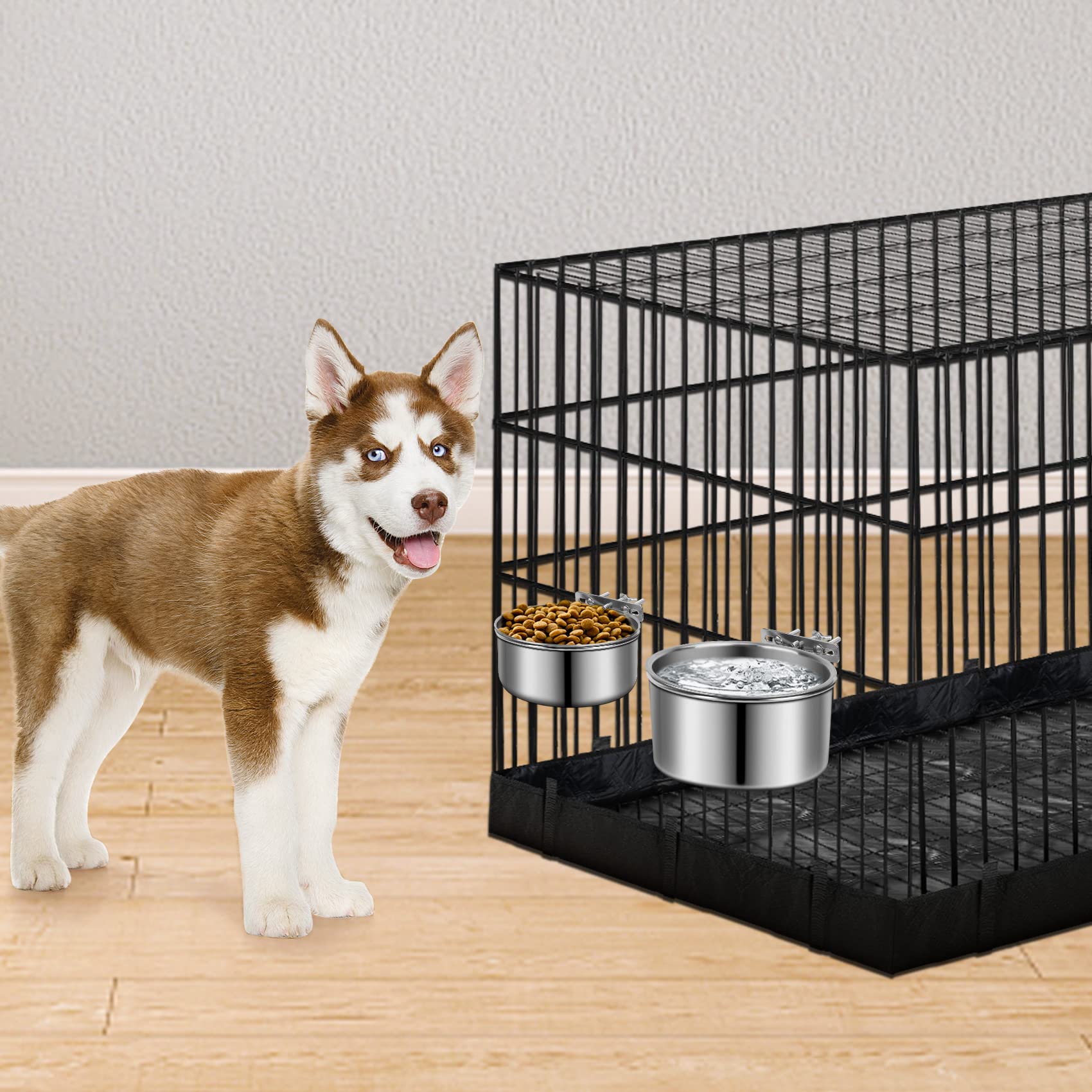ShineMe bracket clamp keeps bowls secure inside or outside the crate.