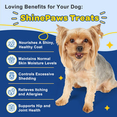 SHINEPAWS Omega3 chew close-up showing texture dogs enjoy and easy dosing