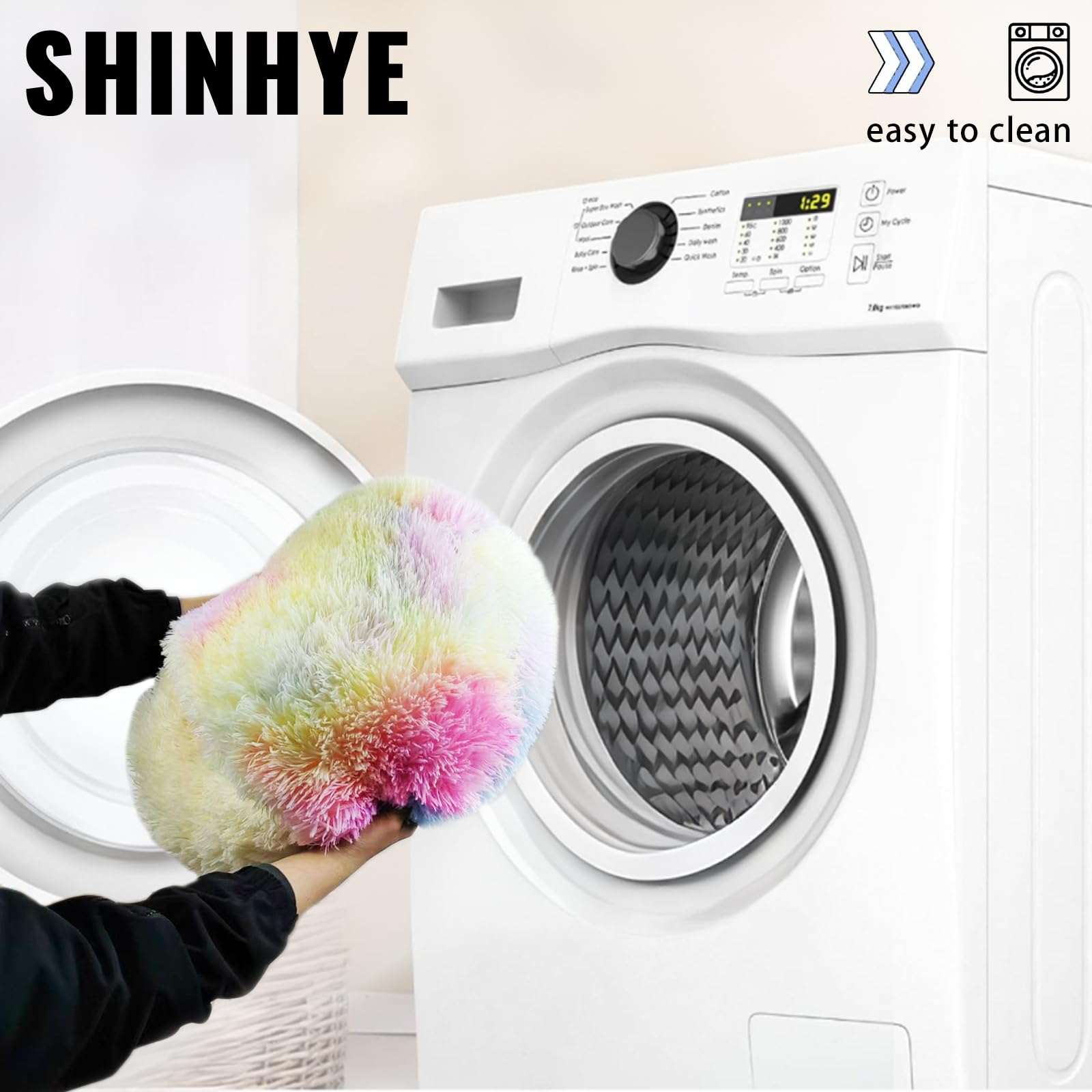 ShinHye cat bed multicolor plush design conveys cozy decor and pet comfort.