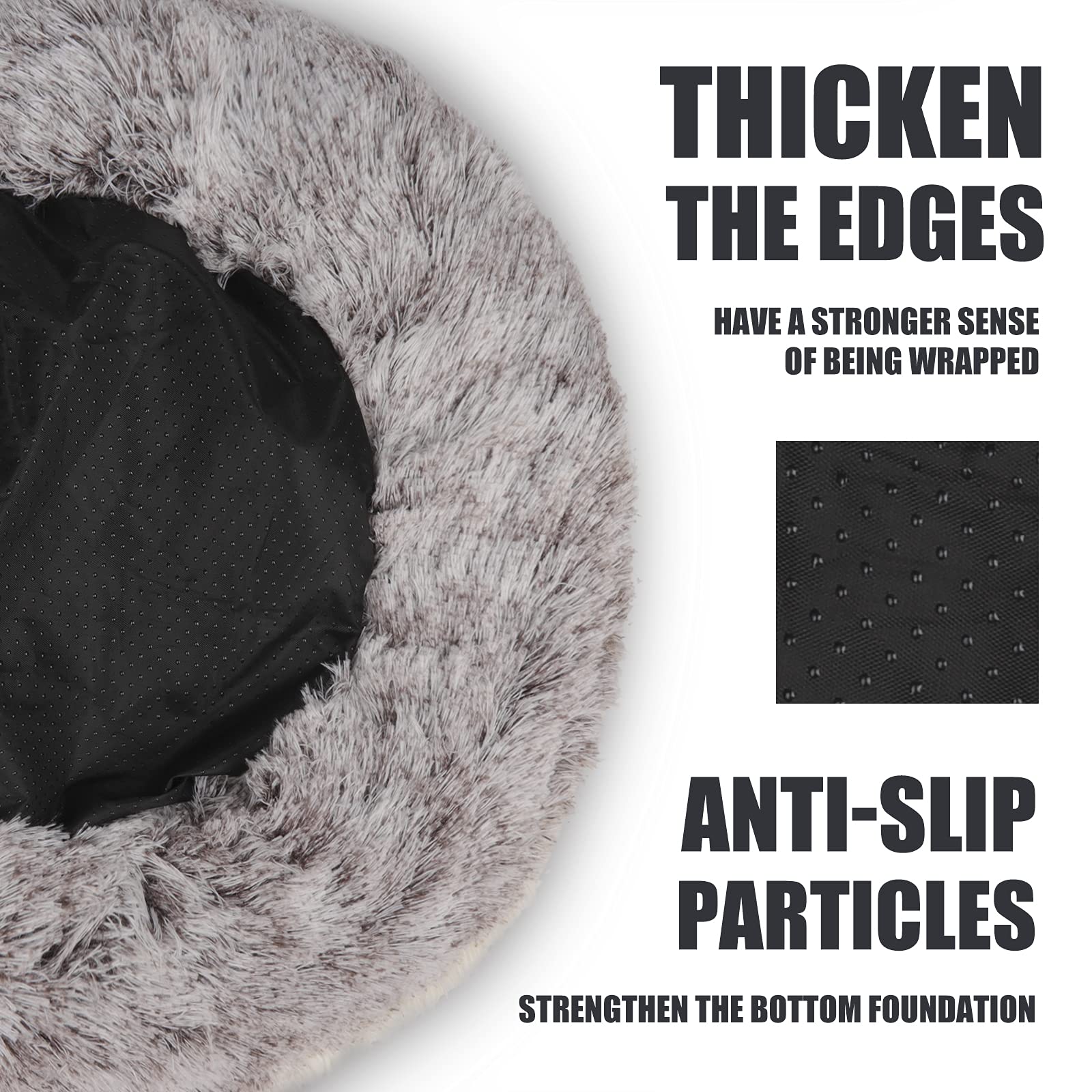 ShinHye cat bed interior with faux fur emphasizes soft warmth and self-warming feel.