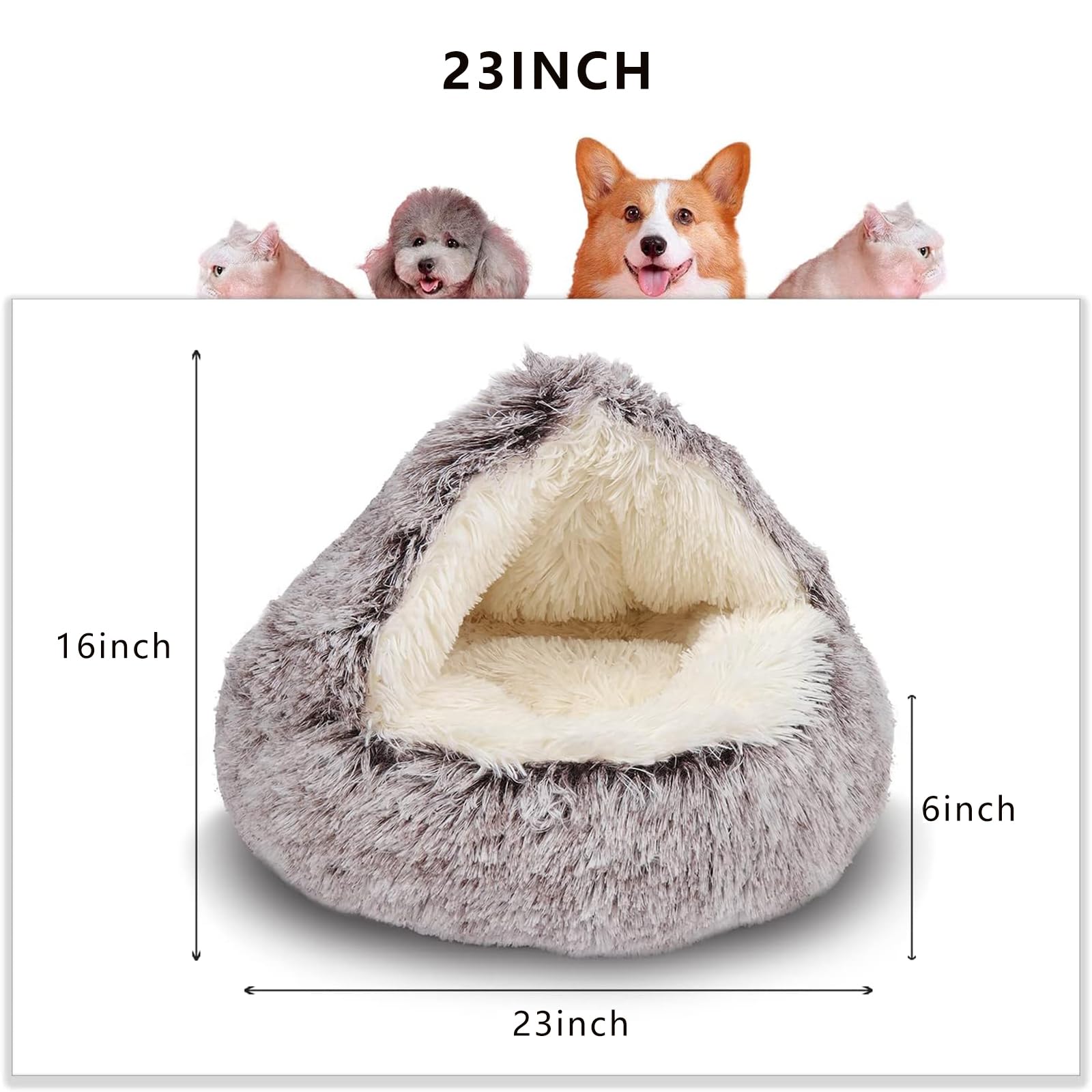 ShinHye cat bed top cover open shows versatile cave design for easy entry.
