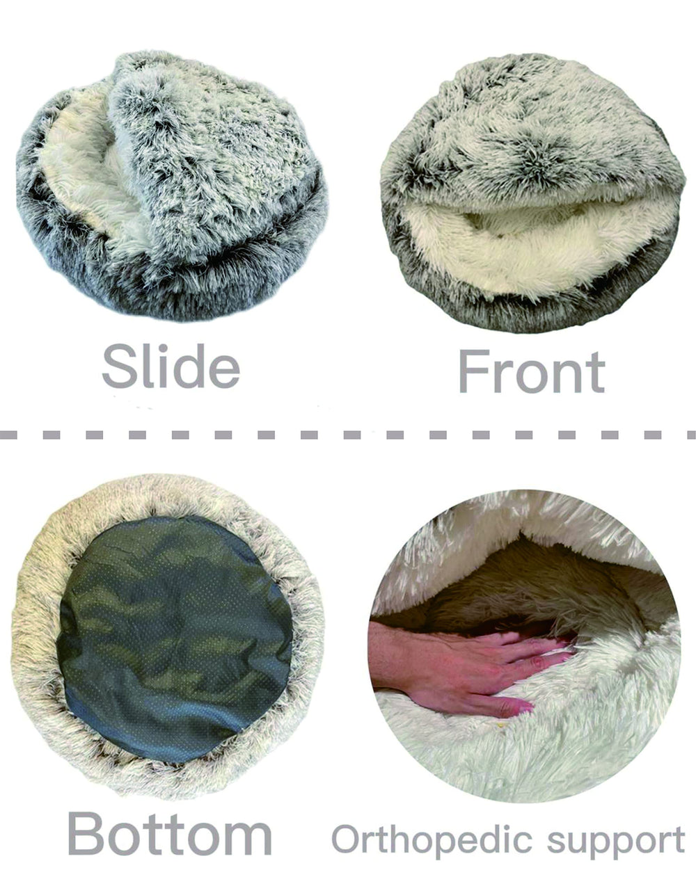 Shinhye cat bed round hooded cave washable-fabric for easy cleaning after muddy paws