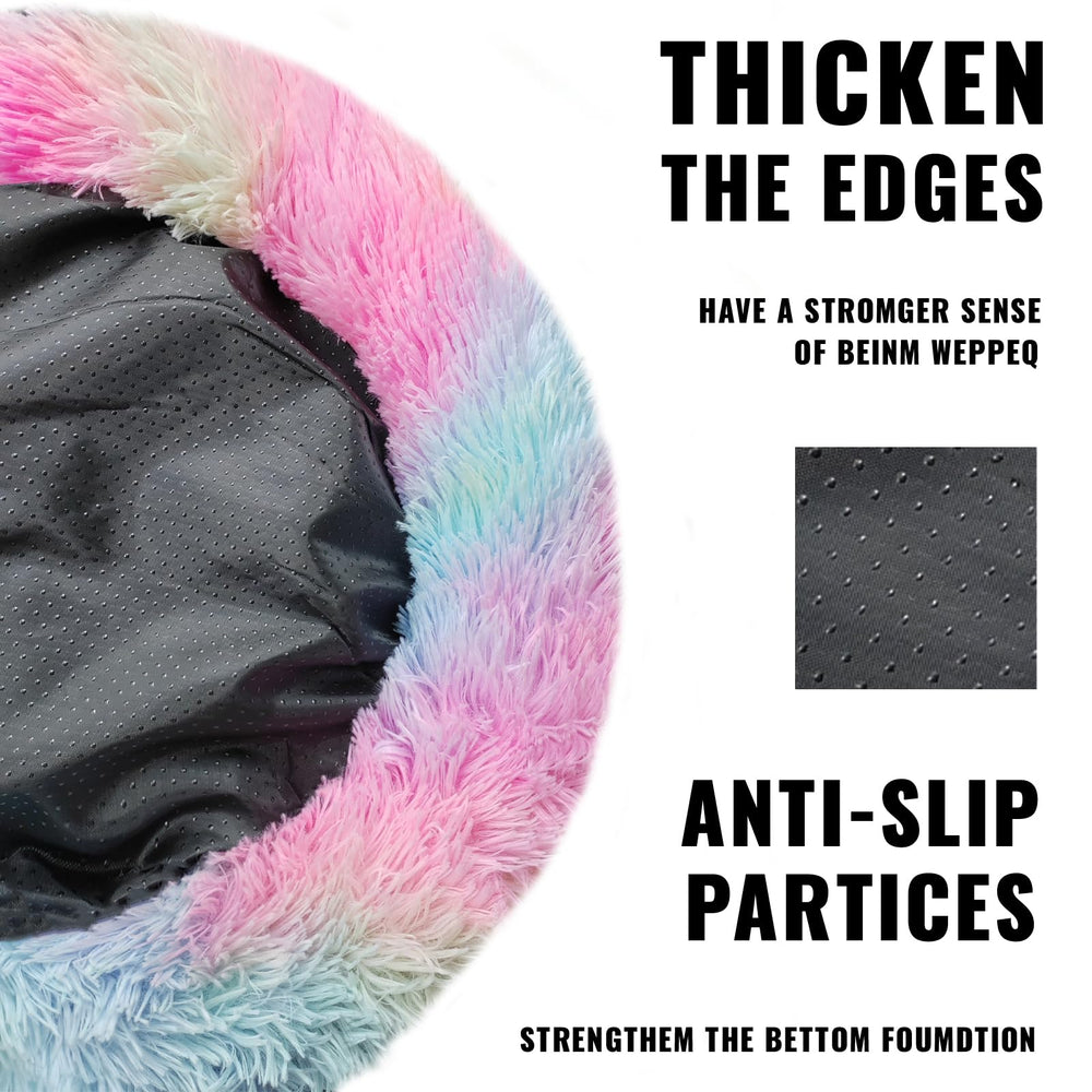 ShinHye hooded cat bed faux fur closeup highlights soft warmth for small pets.