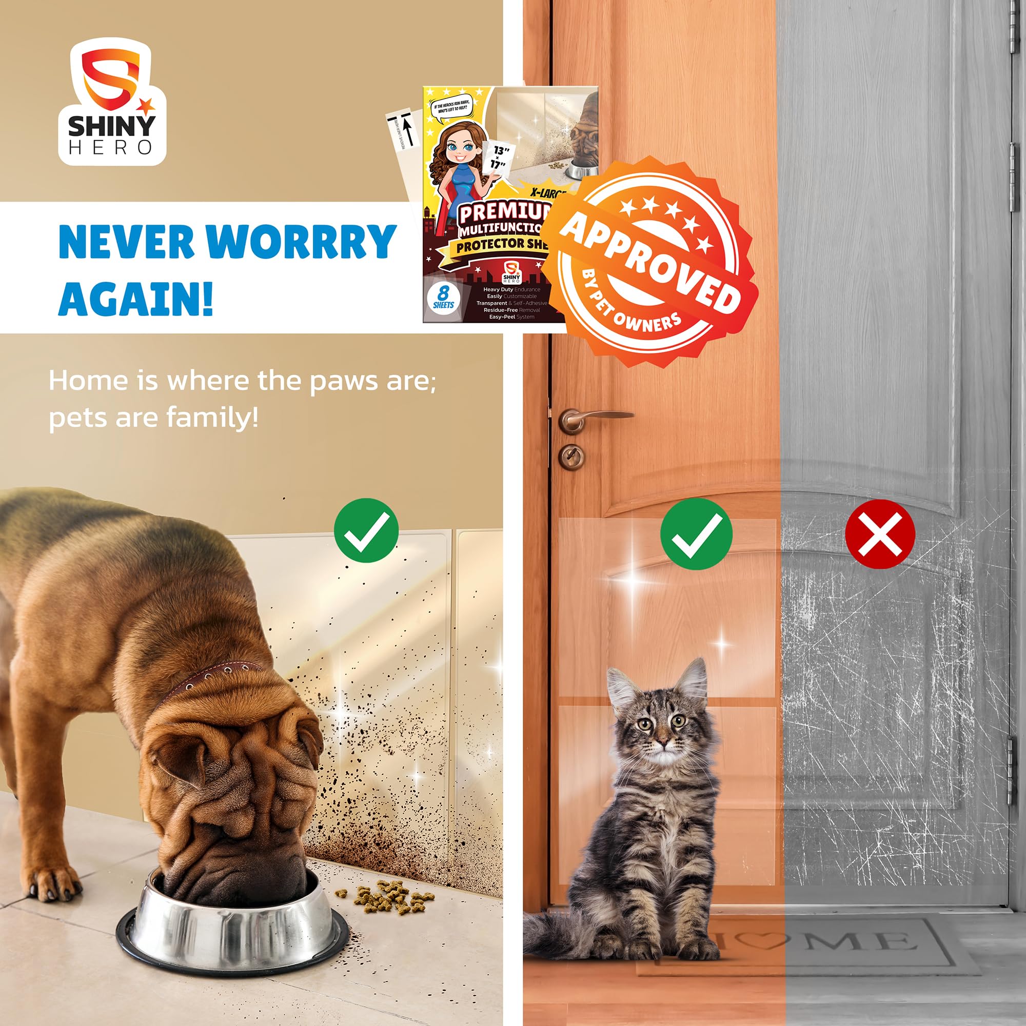 Shiny Hero clear furniture protector film keeps sofas and tables pristine.