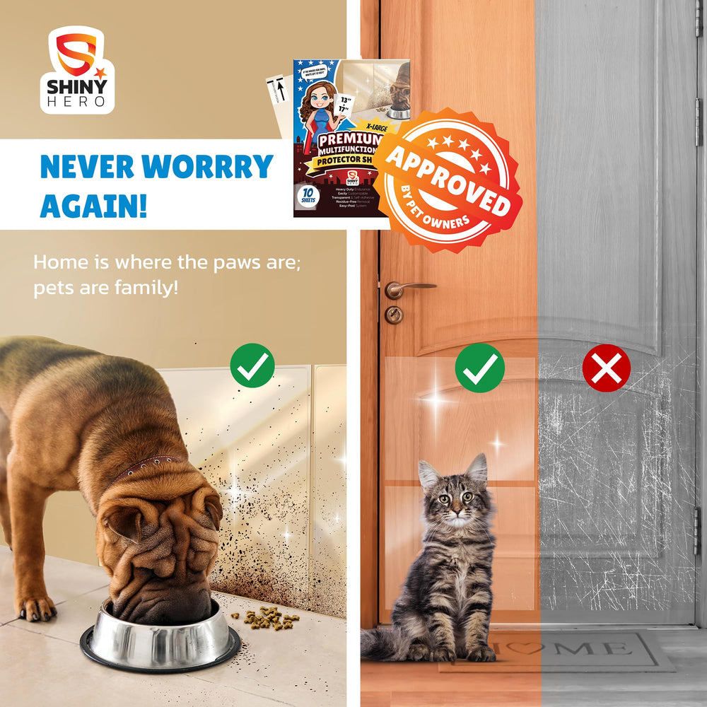 Shiny Hero furniture scratch-deterrent film protects upholstery and surfaces from claws.
