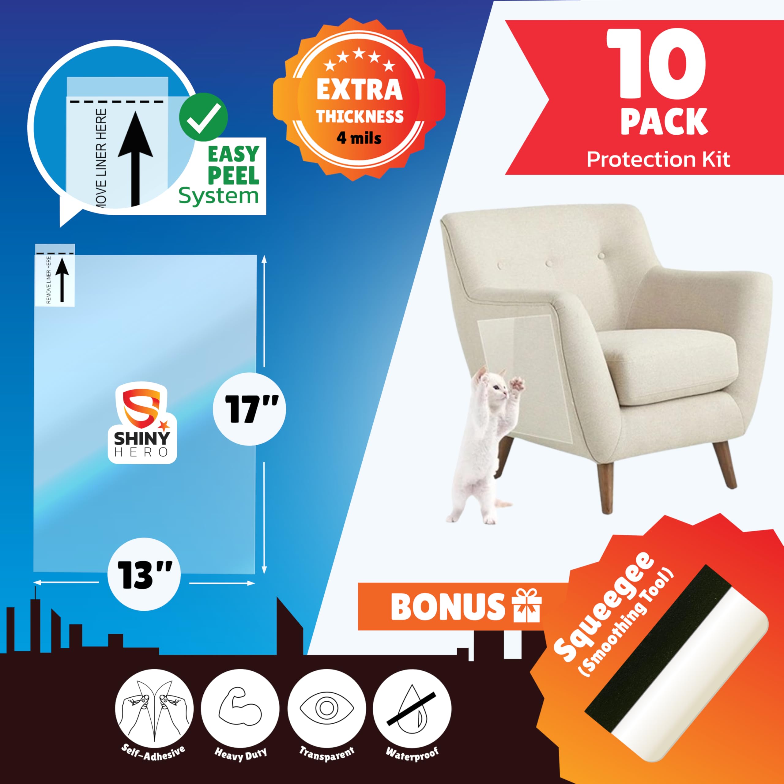 Shiny Hero trash-can splatter protection film shields surfaces from drips and splashes.