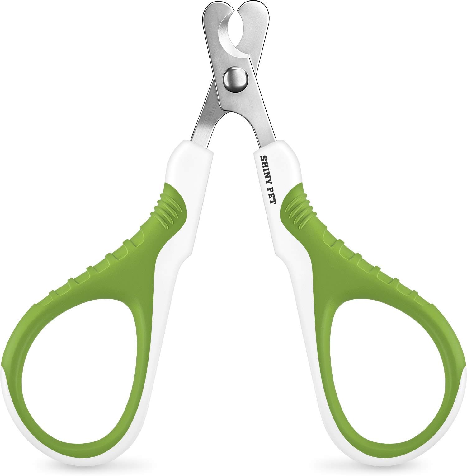 SHINY PET nail clippers closeup blade shows precision for clean cuts.
