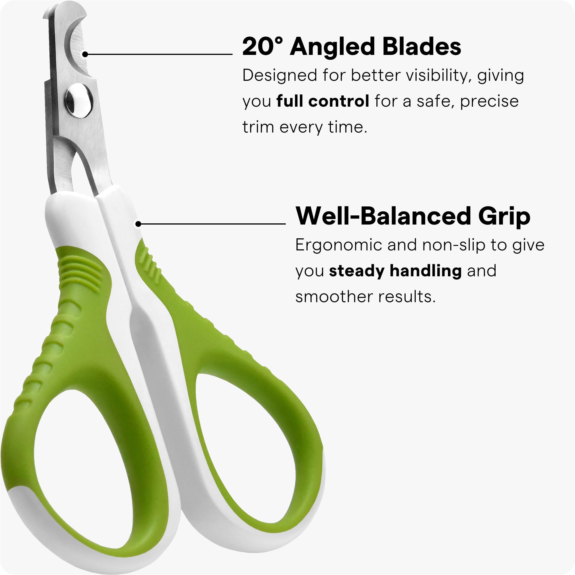 SHINY PET nail clippers ergonomic anti-slip handle for confident grooming.