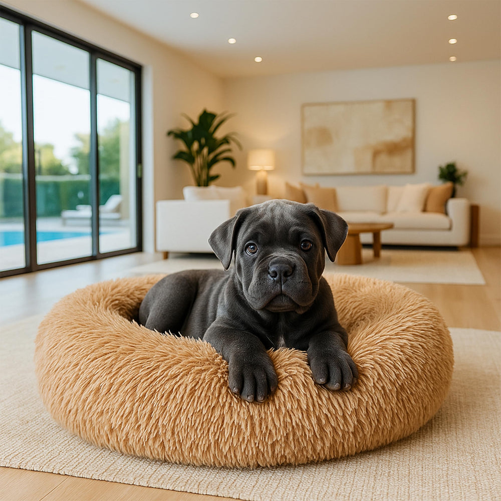 SHINY-V Calming Dog Bed removable cover image showcases easy maintenance and washable design.