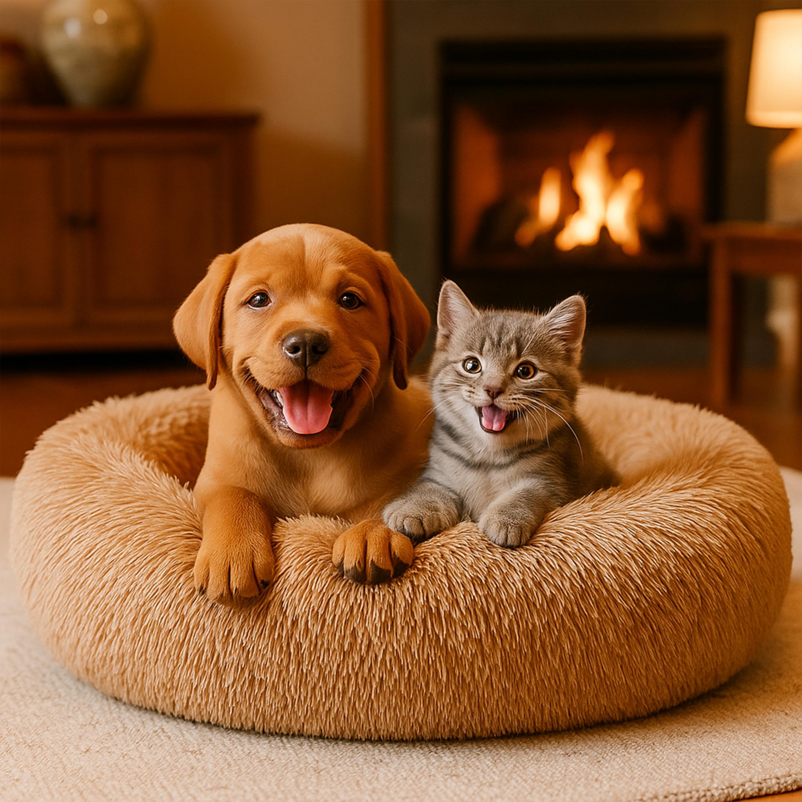 SHINY-V Calming Dog Bed machine-washable small size demonstrates easy cleaning.