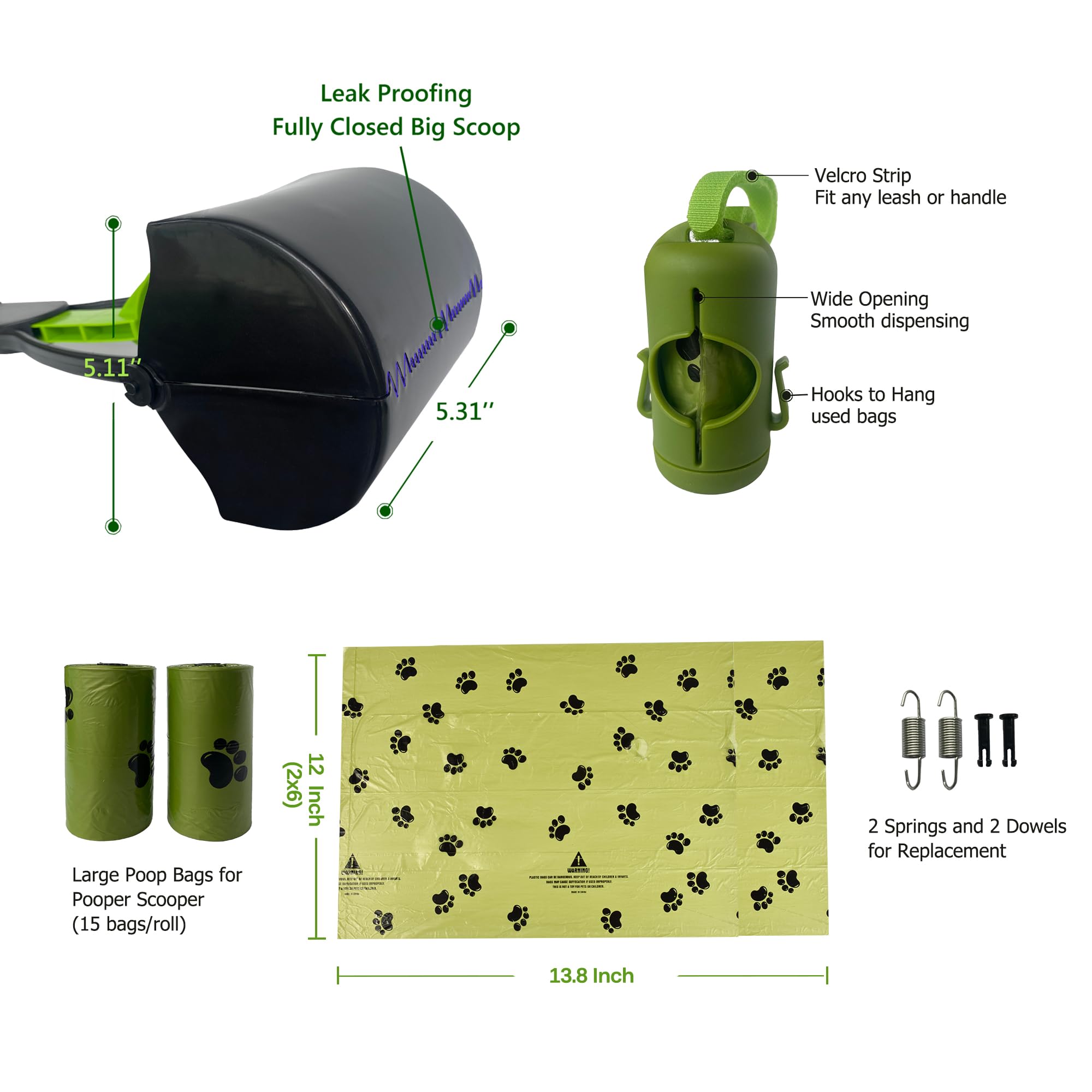 ShinyDew ergonomic long handle enables one-handed scooping.