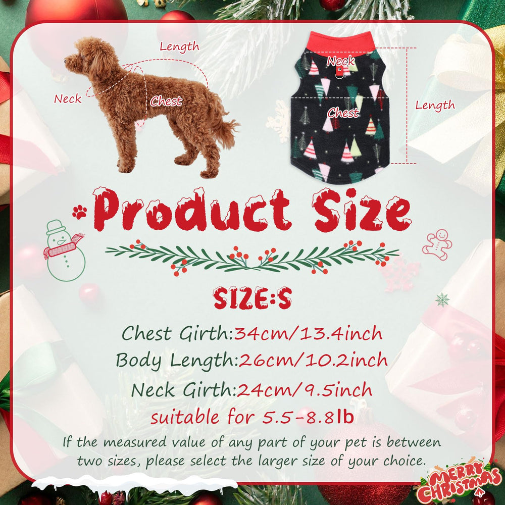 Shinylin fleece dog sweaters plaid pattern; warm, comfortable fit for small to medium dogs.