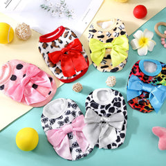 Shinylin cow-spots design keeps tiny dogs stylish and snug