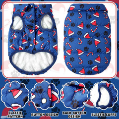 Shinylin Christmas dog coat blue small fleece close-up shows soft lining