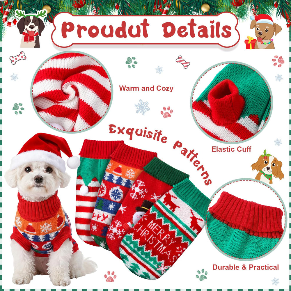 Shinylin dog Christmas sweater striped knit for stylish comfort and everyday wear.