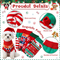 Shinylin dog Christmas sweater striped knit for stylish comfort and everyday wear.