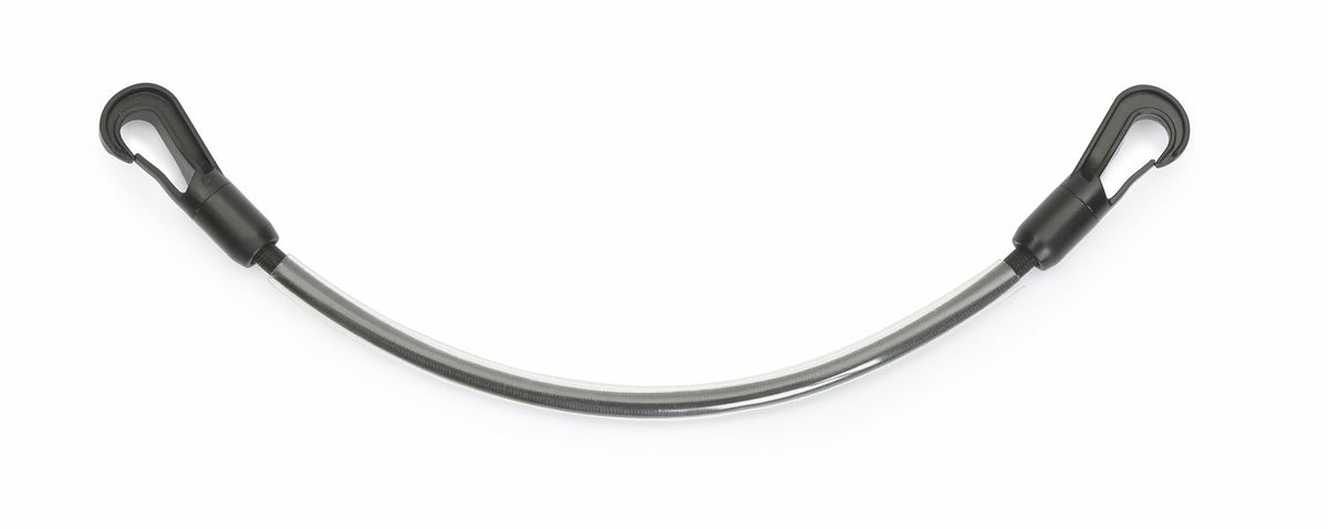 Shires elastic tail strap for horses, demonstrating durable, adjustable hold to simplify attachments during rides.