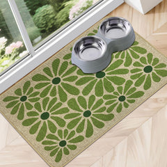 SHIYUE dog food mat absorbent linen felt keeps meals tidy.