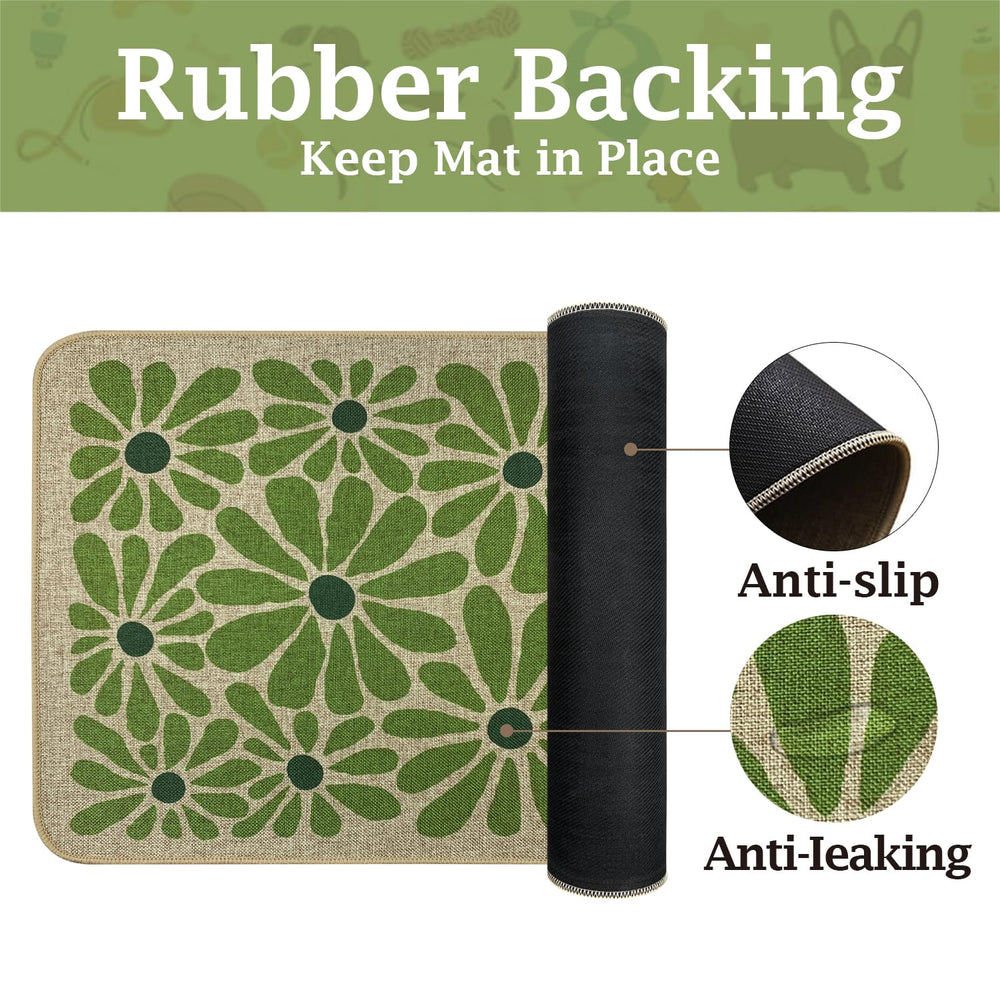 SHIYUE dog food mat non-slip rubber backing holds in place.