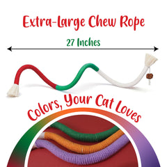 Shizhoo cat chew ropes closeup cotton rope highlighting safe materials for curious nibblers.