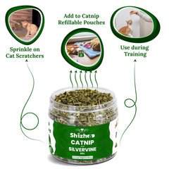 Shizhoo Catnip-Silver-Vine cat nose closeup inviting scent-driven curiosity