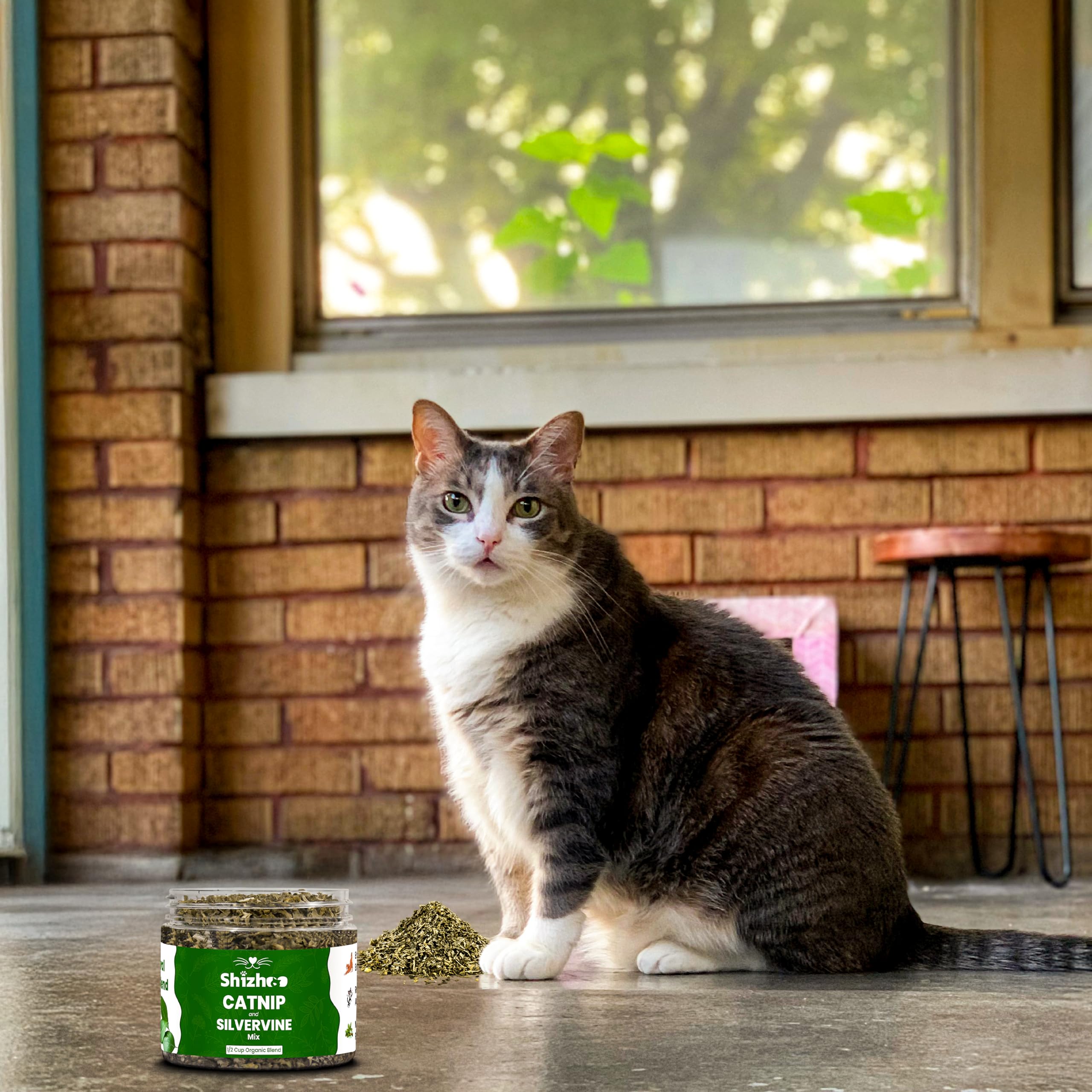 Shizhoo Catnip-Silver-Vine organic-label signifying 100% natural blend