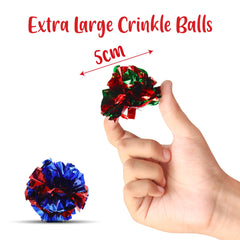 Shizhoo crinkle balls for indoor play entice playful chasing and exercise.