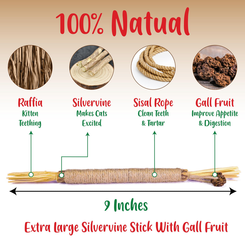 Shizhoo silvervine fruit bag attachment image showcases extended nibble treats for calmer kitten moments.