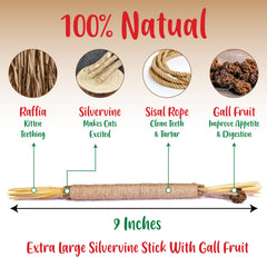 Shizhoo silvervine fruit bag attachment image showcases extended nibble treats for calmer kitten moments.