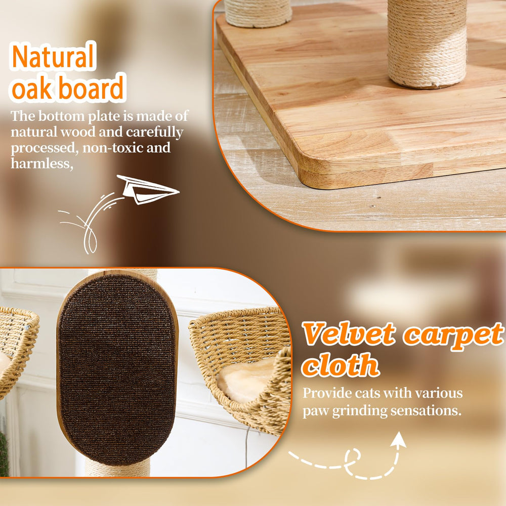 SHODMI handwoven condos offer breathable comfort and easy maintenance for SHODMI cat tree.