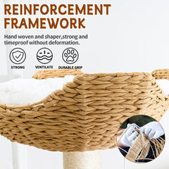 SHODMI sturdy wooden-base cat tree ensures stable climbing