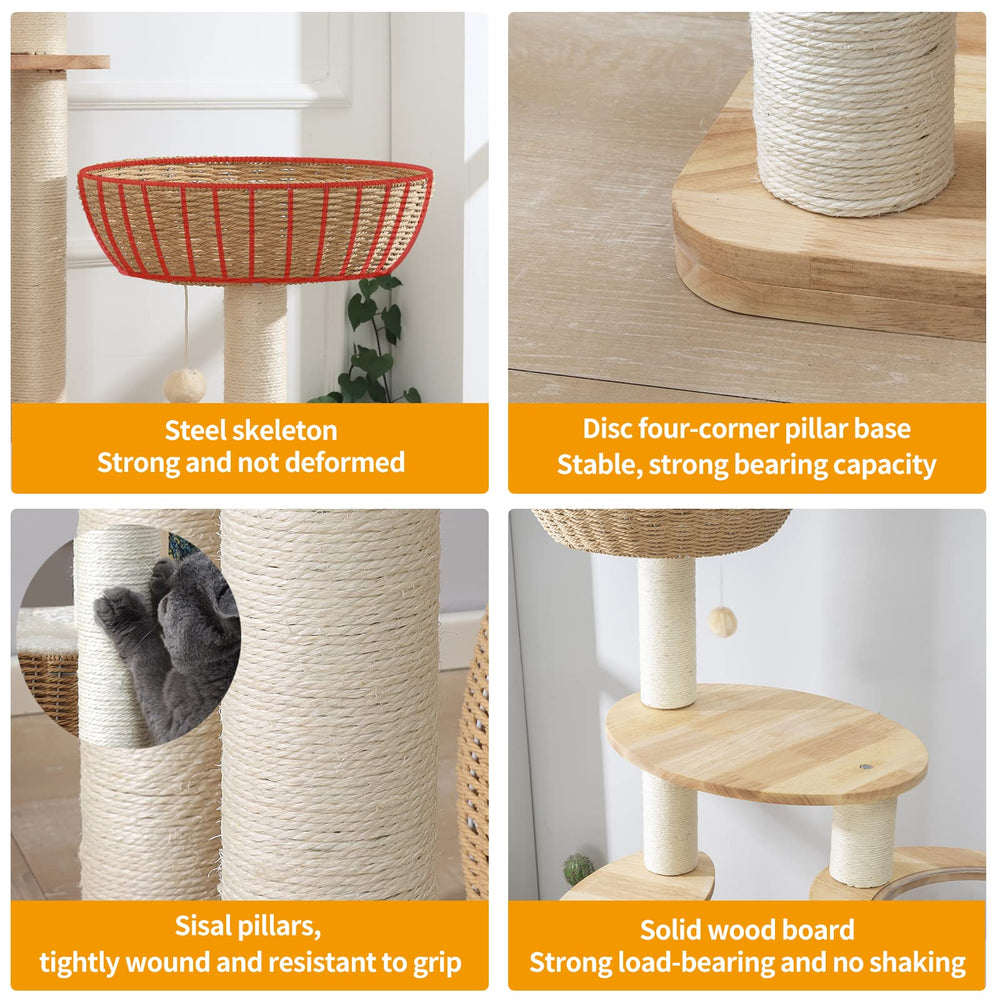 SHODMI sisal posts close-up show durable scratching surfaces protecting furniture.