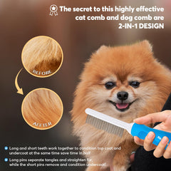 Shopping GD anti-slip-handle pet-comb provides comfortable grooming control
