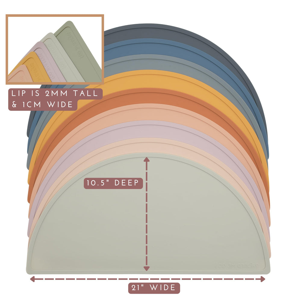 Should We Go? easy-clean silicone mat resists stains and odors.