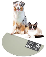 Should We Go? waterproof silicone pet food mat with raised edge contains spills.